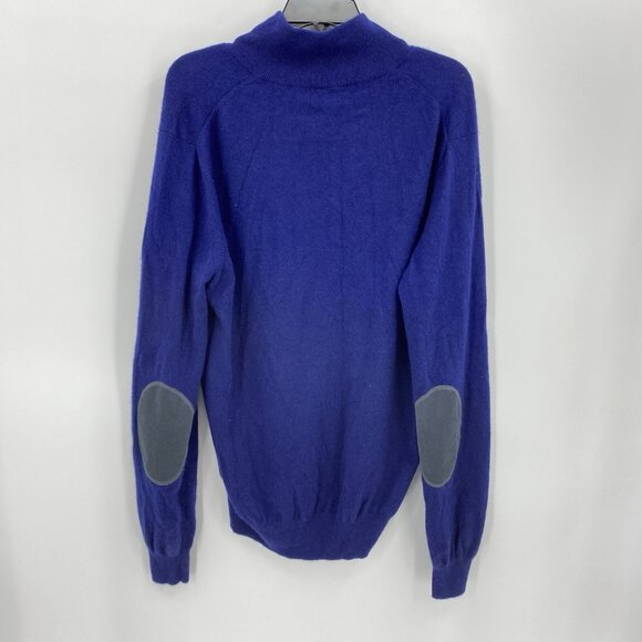 State Cashmere Navy Blue Pullover Sweater Quarter 5 Button Neck Mens XL - Picture 5 of 5